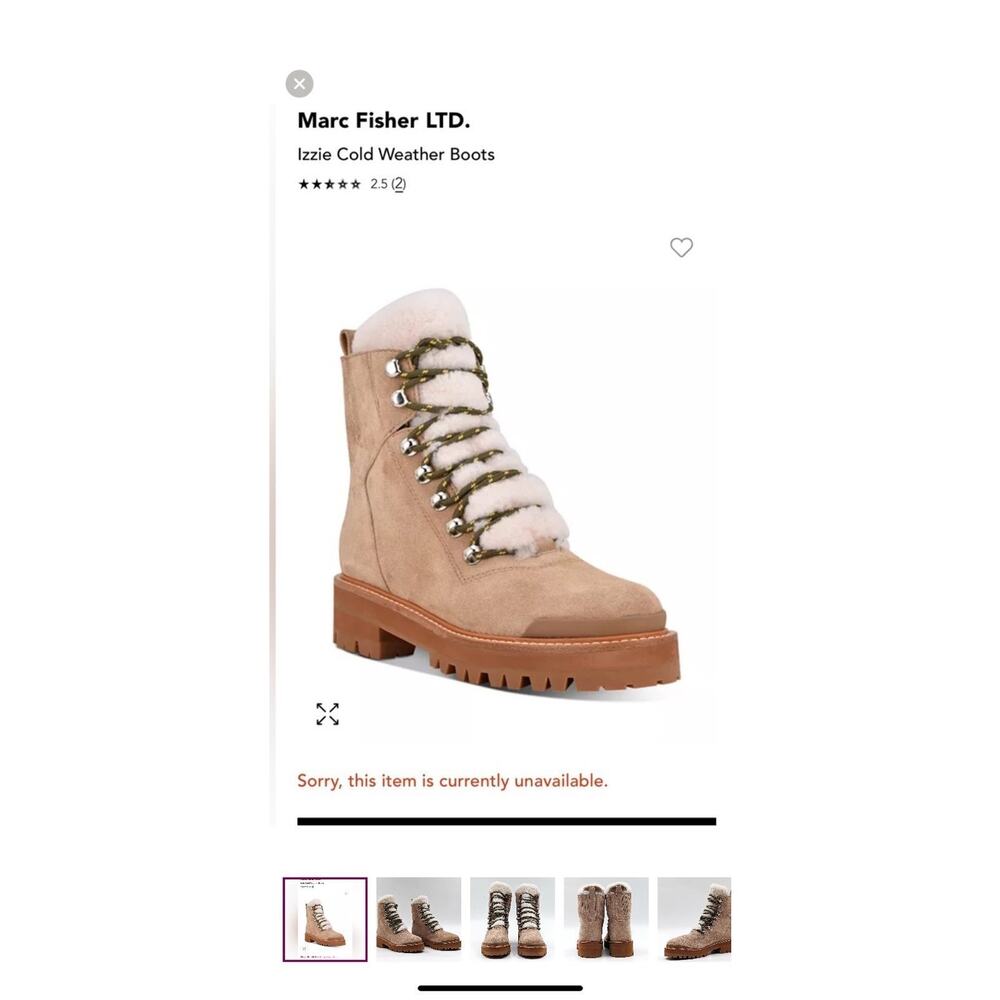 Marc Fisher Izzie Lugsole Ankle Boot Oasis Color